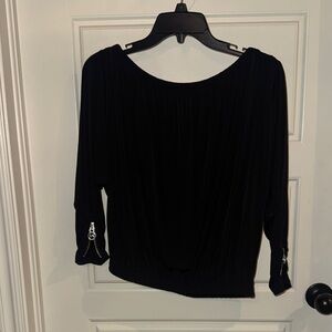 Michaels Black Blouse with Zipper Details
